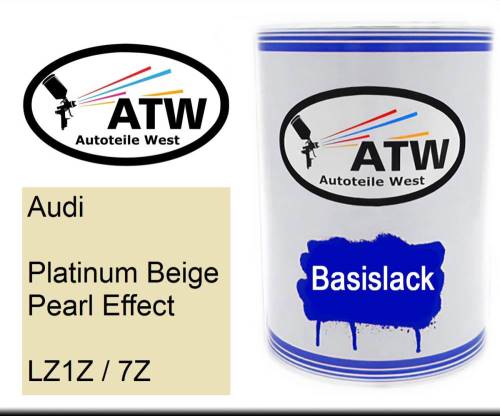 Audi, Platinum Beige Pearl Effect, LZ1Z / 7Z: 500ml Lackdose, von ATW Autoteile West.